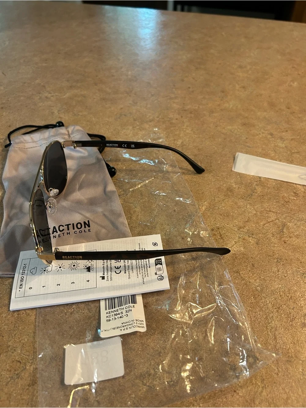 Kenneth Cole Men’s Aviator Sunglasses — Silver Frame with Black Lenses
